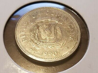 1990 Dominican Republic 25 Centavos - Two Oxen Pulling Cart - Fresh Stock Dated December 2025