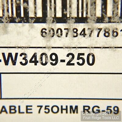Leviton Black RG-59 250-Feet Coax Cable Wire in Spool W3409-250 - Fresh Stock Dated December 2025