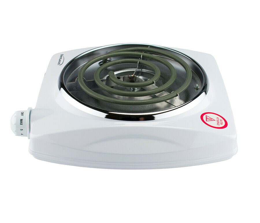 Brentwood TS-322 1000 Watt Single Electric Burner Adjustable Heat White 120V NEW - Fresh Stock Dated February 2026