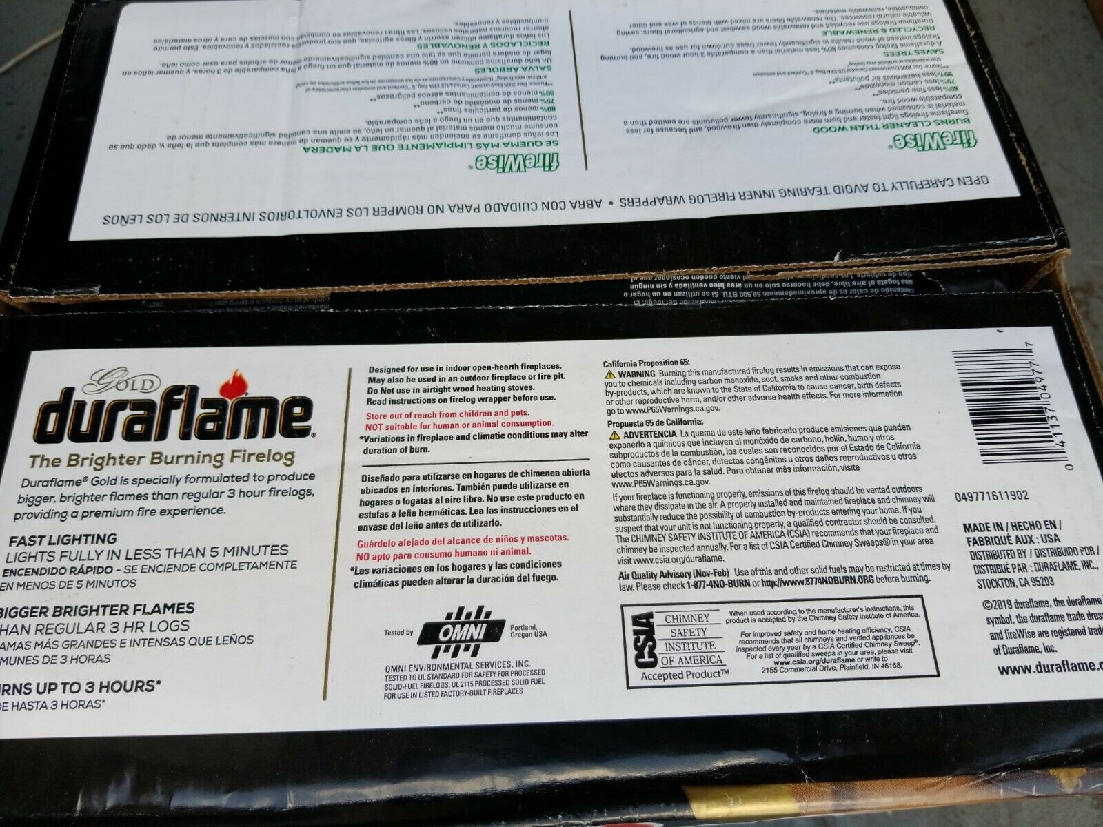 9 Duraflame Gold 3-hr Firelog Bigger Brighter Flame Fireplace Campfire Fire Pit - Fresh Stock Dated December 2025