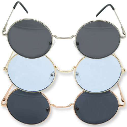 Round Retro John Lennon Sunglasses Vintage 60s 70s Style Hippie Costume Glasses - Fresh Stock Dated February 2026