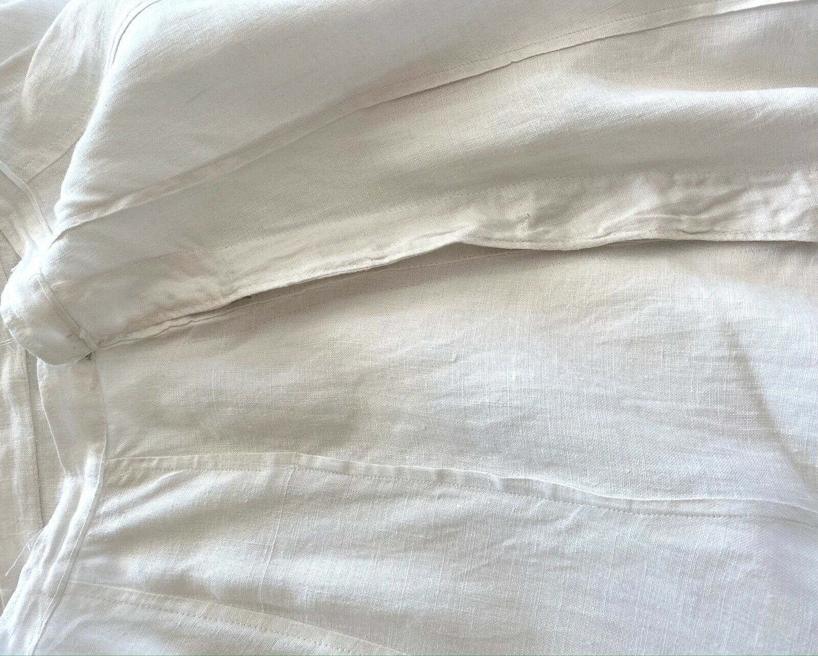 Edwardian Era White Linen Gored Skirt 22