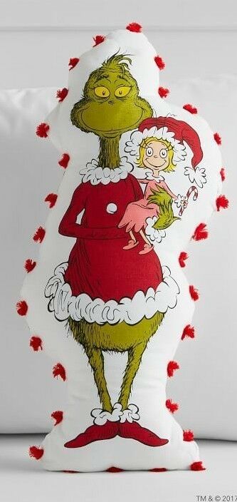 pottery barn grinch Christmas pillow holiday girl boy Cindy Lou dog Max Dr Seuss - Fresh Stock Dated December 2025