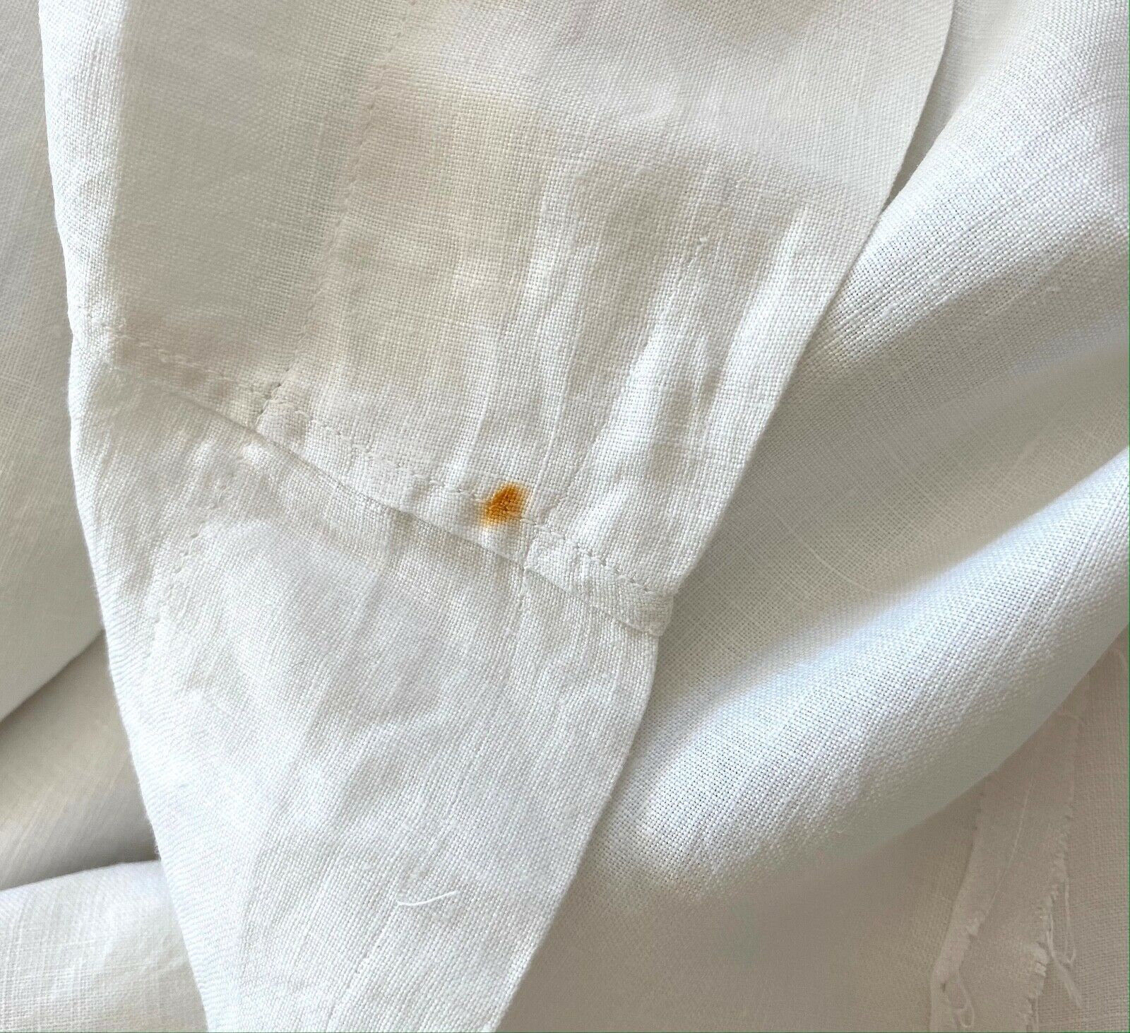 Edwardian Era White Linen Gored Skirt 22