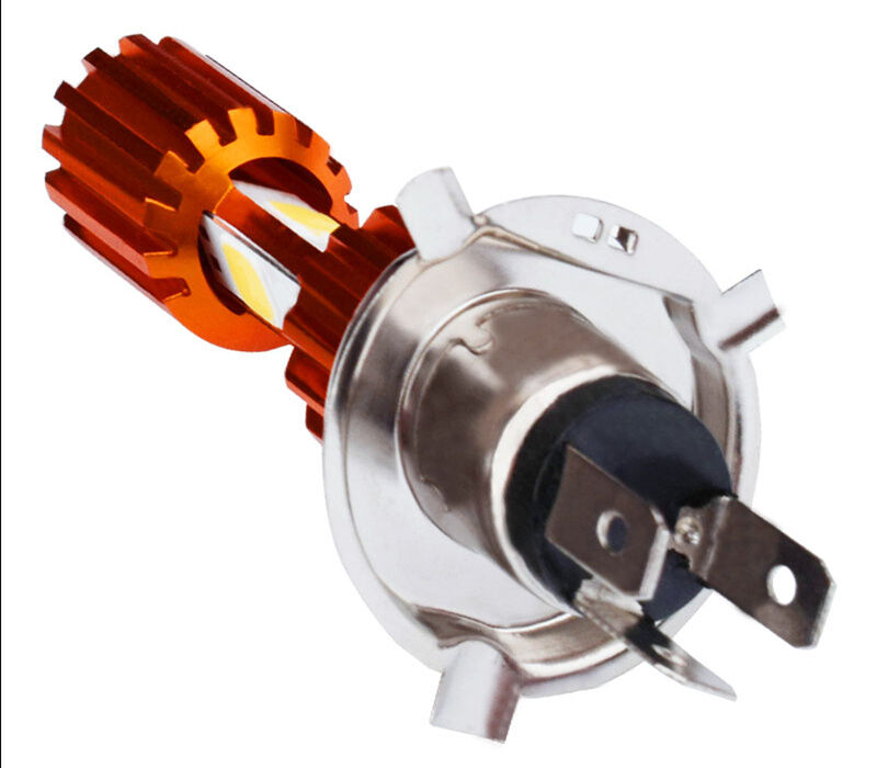 1x H4 3*COB LED Motorcycle Headlight Bulb High/Low Beam Fog Light 2000LM Scooter - Fresh Stock Dated February 2026