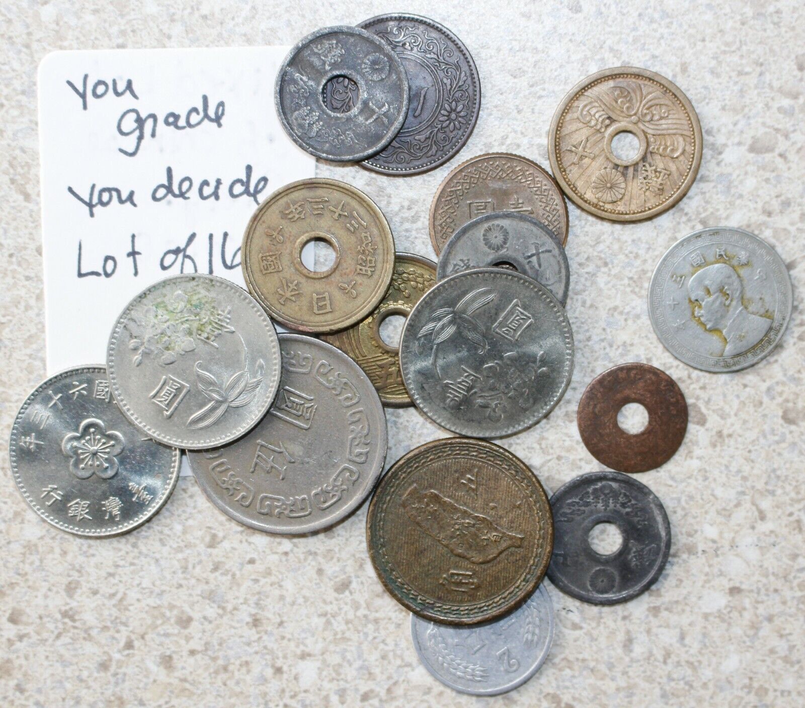 Mixed Lot Chinese Foreign Coins Aluminum Brass Round Hole You Decide You Grade - Fresh Stock Dated February 2026