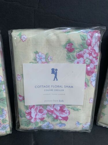 Three Brand New In Package Rare Pottery Barn Kids Standard Cottage Floral Shams - Fresh Stock Dated December 2025