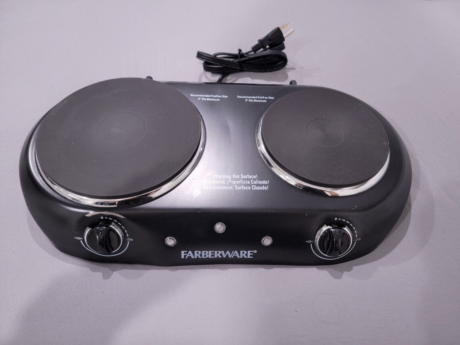 Farberware Double Burner - Black - Fresh Stock Dated February 2026
