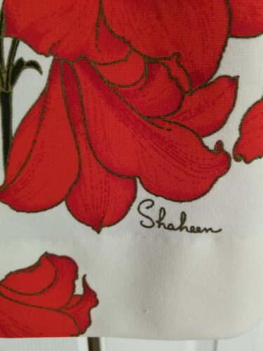 Vintage 70s ALFRED SHAHEEN Signature Red Floral Print Maxi Skirt Size 6 VTG - Fresh Stock Dated December 2025