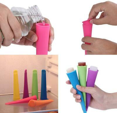 Silicone Popsicle Molds Squeezable Ice Pop Homemade Bags & Attached Lids 6 Pack - Fresh Stock Dated February 2026