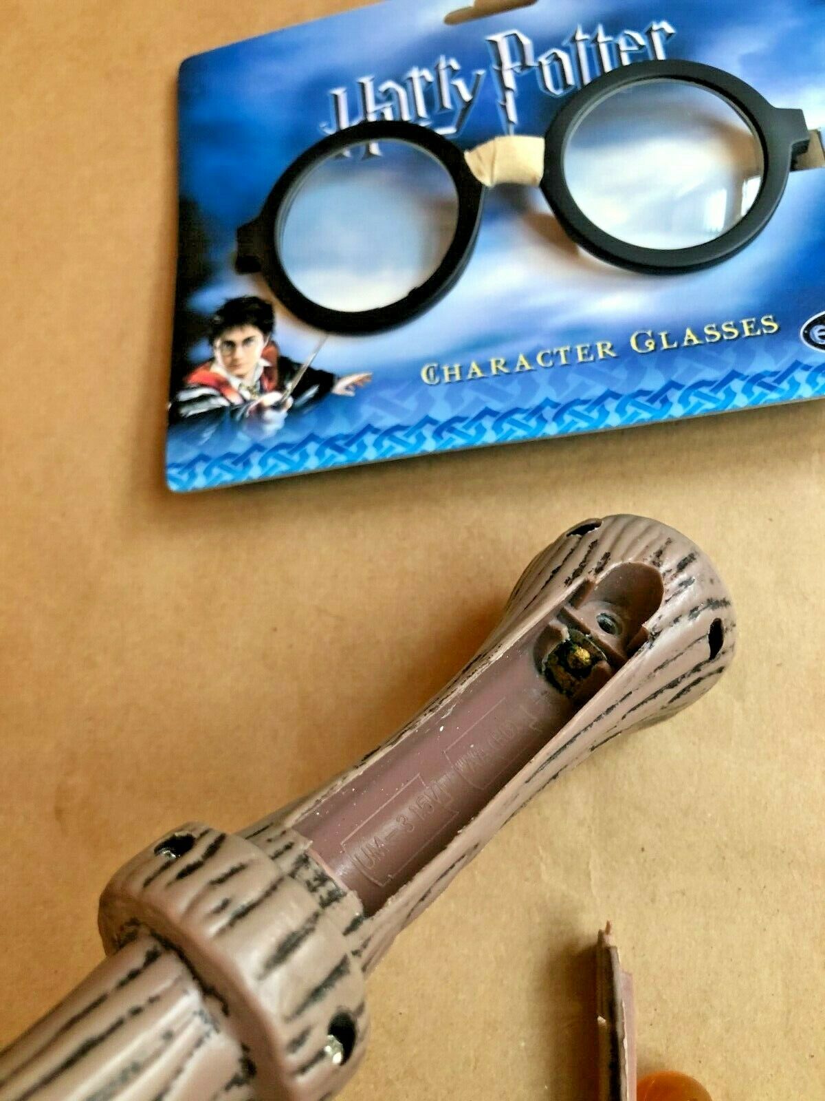 elope Harry Potter Plastic Costume Glasses Kids, Gryffindor Tie, Light Up Wand - Fresh Stock Dated February 2026