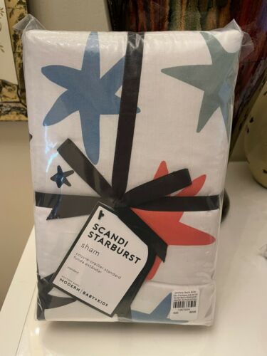 Pottery Barn Star Scandi Pillow sham cover holiday rainbow superhero Blue Gray - Fresh Stock Dated December 2025