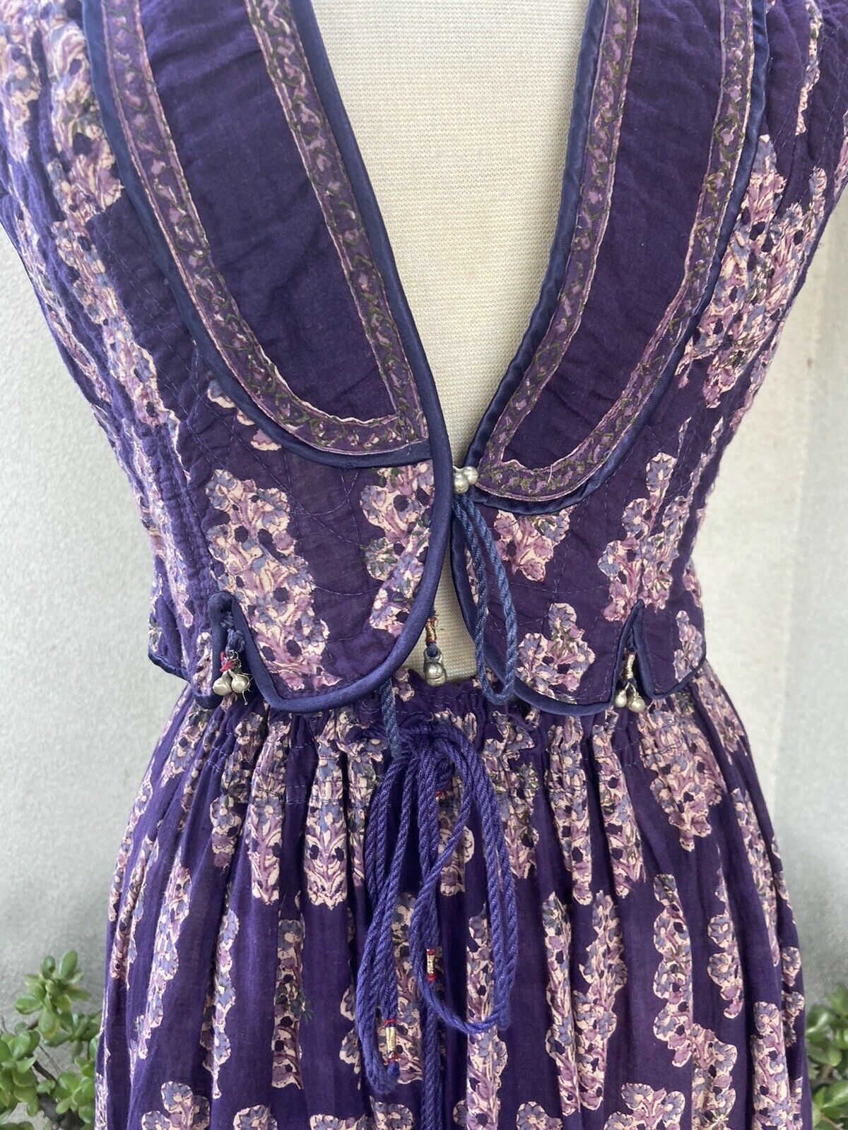 Vintage hippie Phool cotton gauze vest skirt purples XS - Fresh Stock Dated March 2026