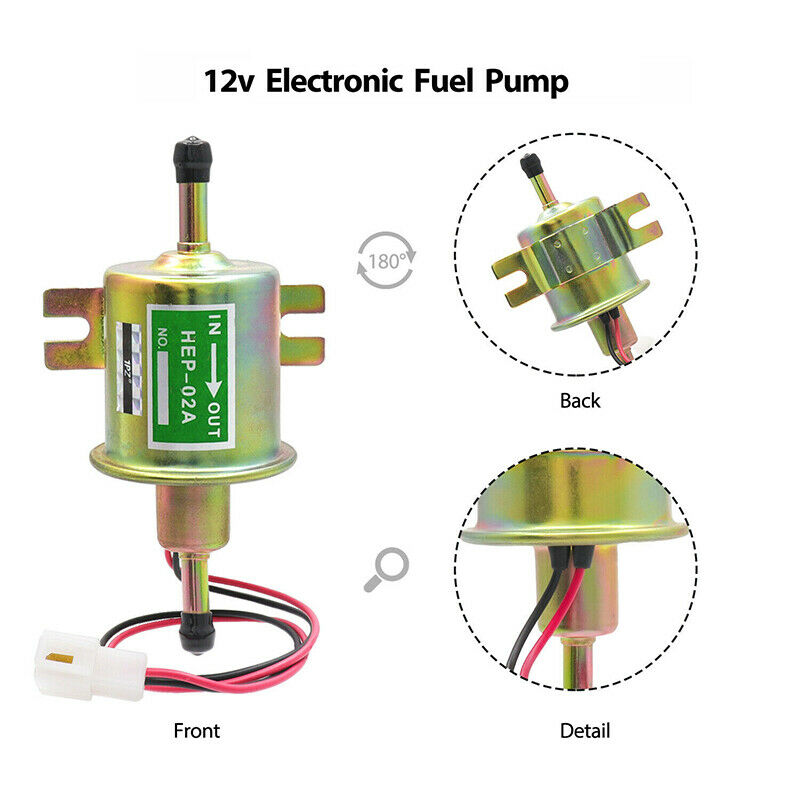 12V Universal 3-6 PSI Gas Diesel Inline Low Pressure Electric Fuel Pump HEP02A - Fresh Stock Dated February 2026
