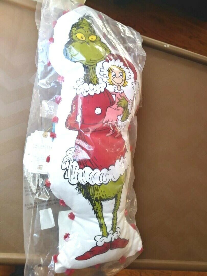 pottery barn grinch Christmas pillow holiday girl boy Cindy Lou dog Max Dr Seuss - Fresh Stock Dated December 2025