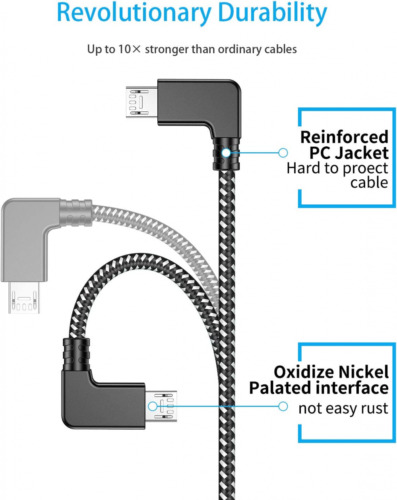 1FT 90 Degree Micro USB to Android Phone Tablet OTG Data 1 Pack - Fresh Stock Dated February 2026