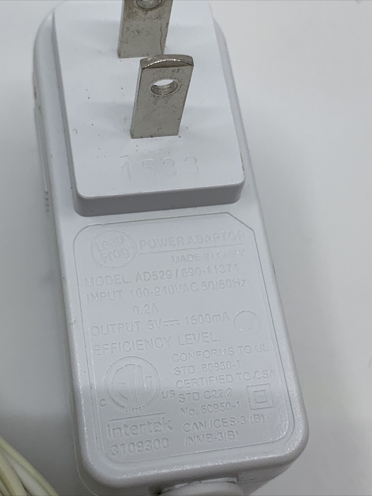 Genuine LeadFrog AD529 Micro USB AC Power Adapter Charger 5V - Fresh Stock Dated February 2026