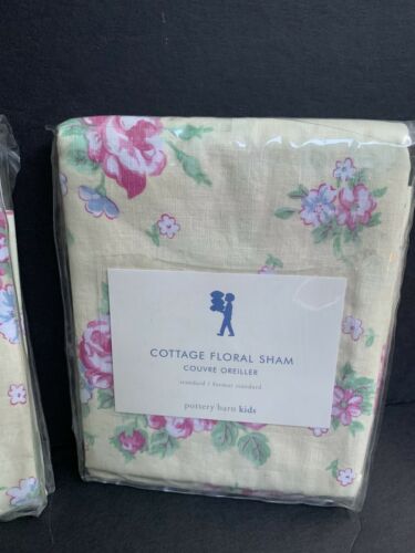 Three Brand New In Package Rare Pottery Barn Kids Standard Cottage Floral Shams - Fresh Stock Dated December 2025