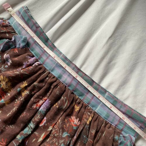 Vintage Gunne Sax Jessica McClintock Tiered Brown Floral Print Midi Skirt 5 - Fresh Stock Dated February 2026
