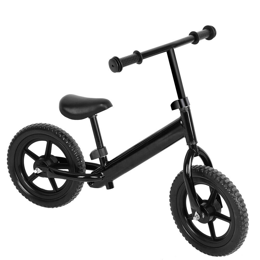 12inch Wheel Carbon Steel Kids Balance Bicycle Children No-Pedal New Bike Black - Fresh Stock Dated February 2026
