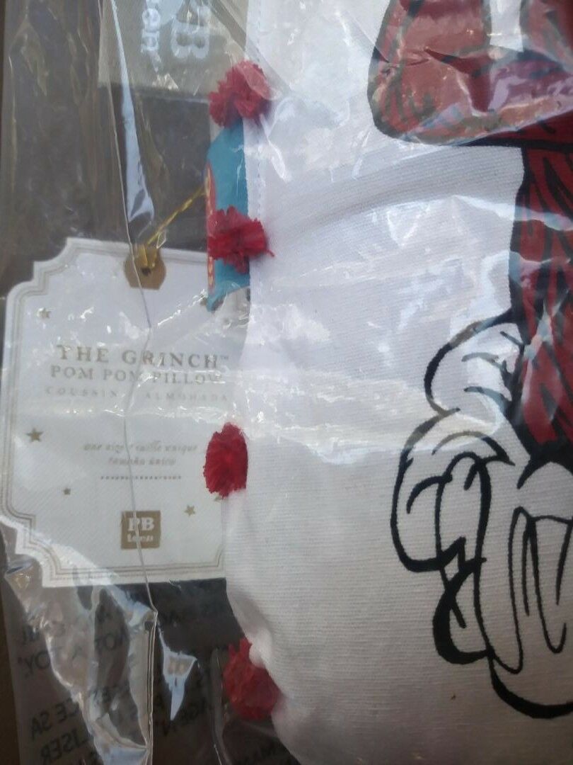 pottery barn grinch Christmas pillow holiday girl boy Cindy Lou dog Max Dr Seuss - Fresh Stock Dated December 2025
