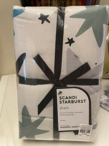 Pottery Barn Star Scandi Pillow sham cover holiday rainbow superhero Blue Gray - Fresh Stock Dated December 2025
