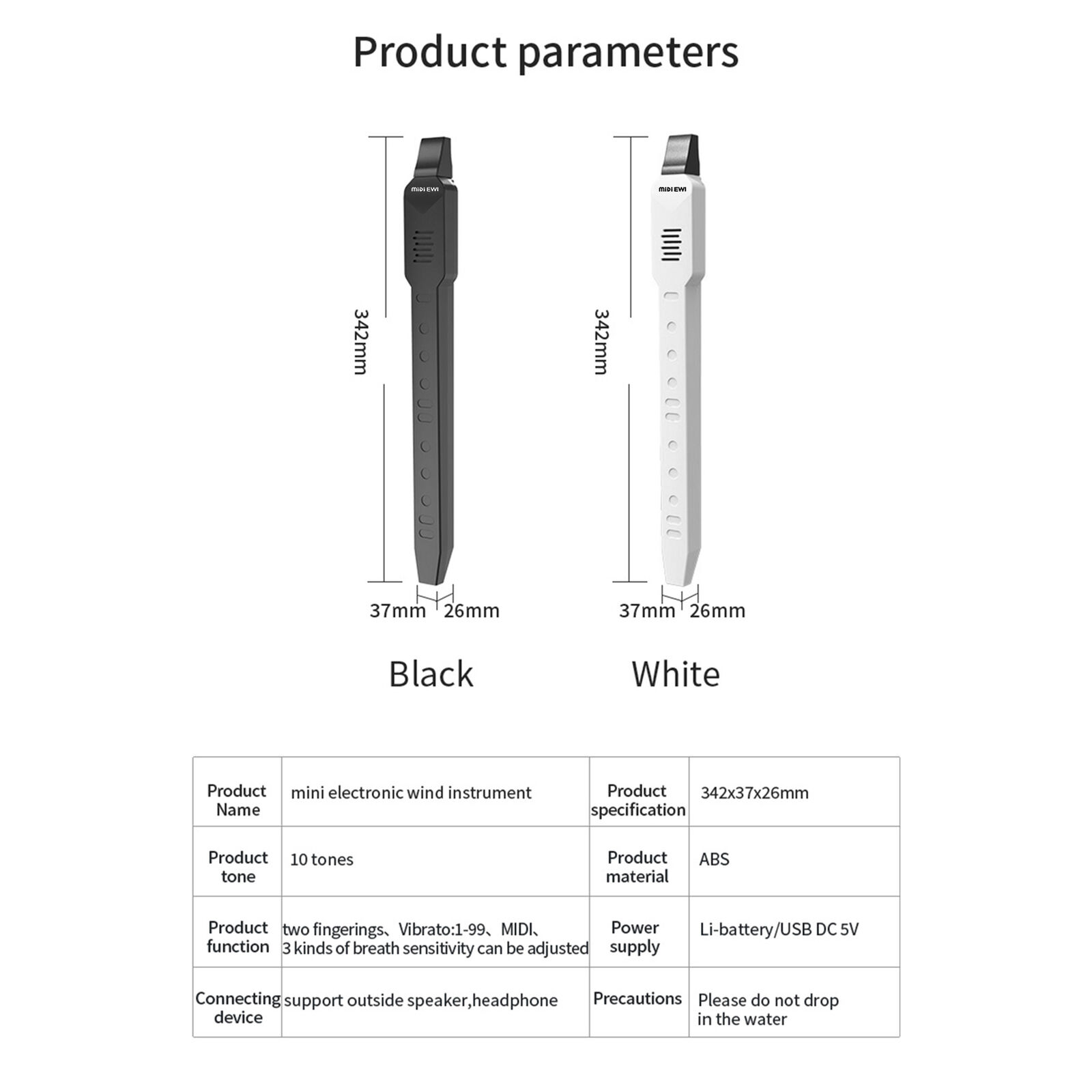 BT Digital Electronic Wind Instrument Rechargeable Supports 10 Tones White P7D2 - Fresh Stock Dated February 2026
