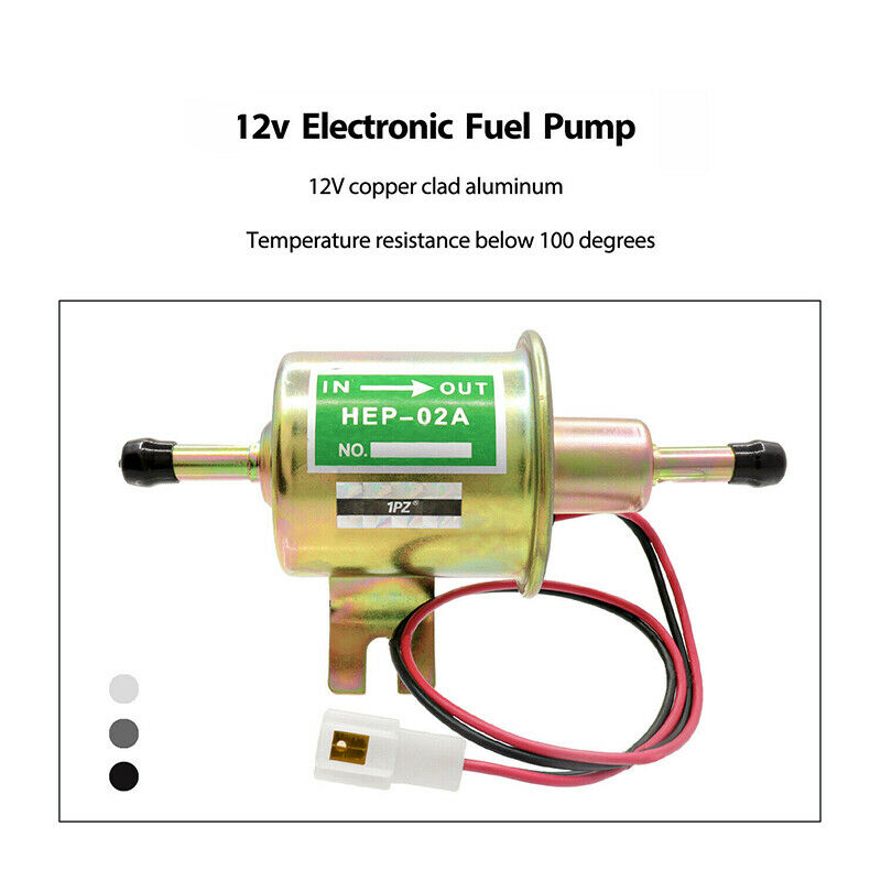 12V Universal 3-6 PSI Gas Diesel Inline Low Pressure Electric Fuel Pump HEP02A - Fresh Stock Dated February 2026