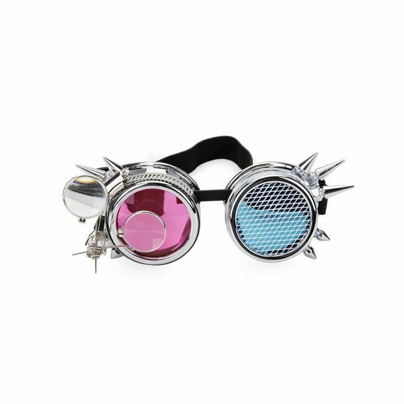 Steampunk Goggles Two Colors Lenses Plastic Glasses Rave Cosplay Vintage Eyewear - Fresh Stock Dated February 2026