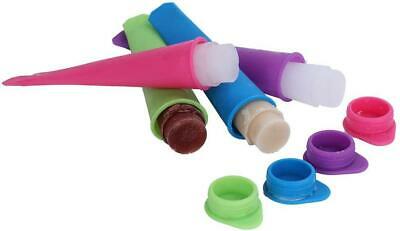 Silicone Popsicle Molds Squeezable Ice Pop Homemade Bags & Attached Lids 6 Pack - Fresh Stock Dated February 2026