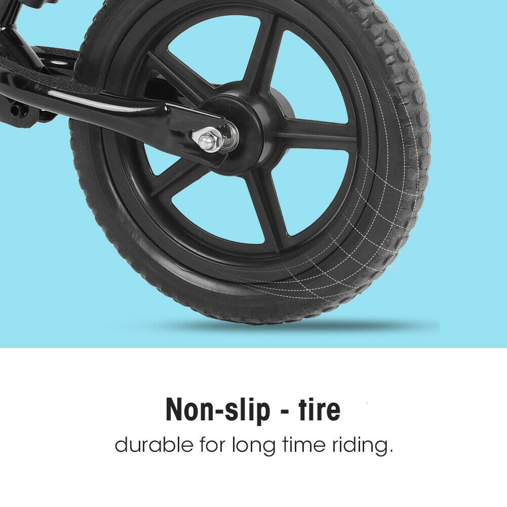 12inch Wheel Carbon Steel Kids Balance Bicycle Children No-Pedal New Bike Black - Fresh Stock Dated February 2026