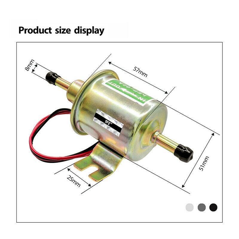 12V Universal 3-6 PSI Gas Diesel Inline Low Pressure Electric Fuel Pump HEP02A - Fresh Stock Dated February 2026