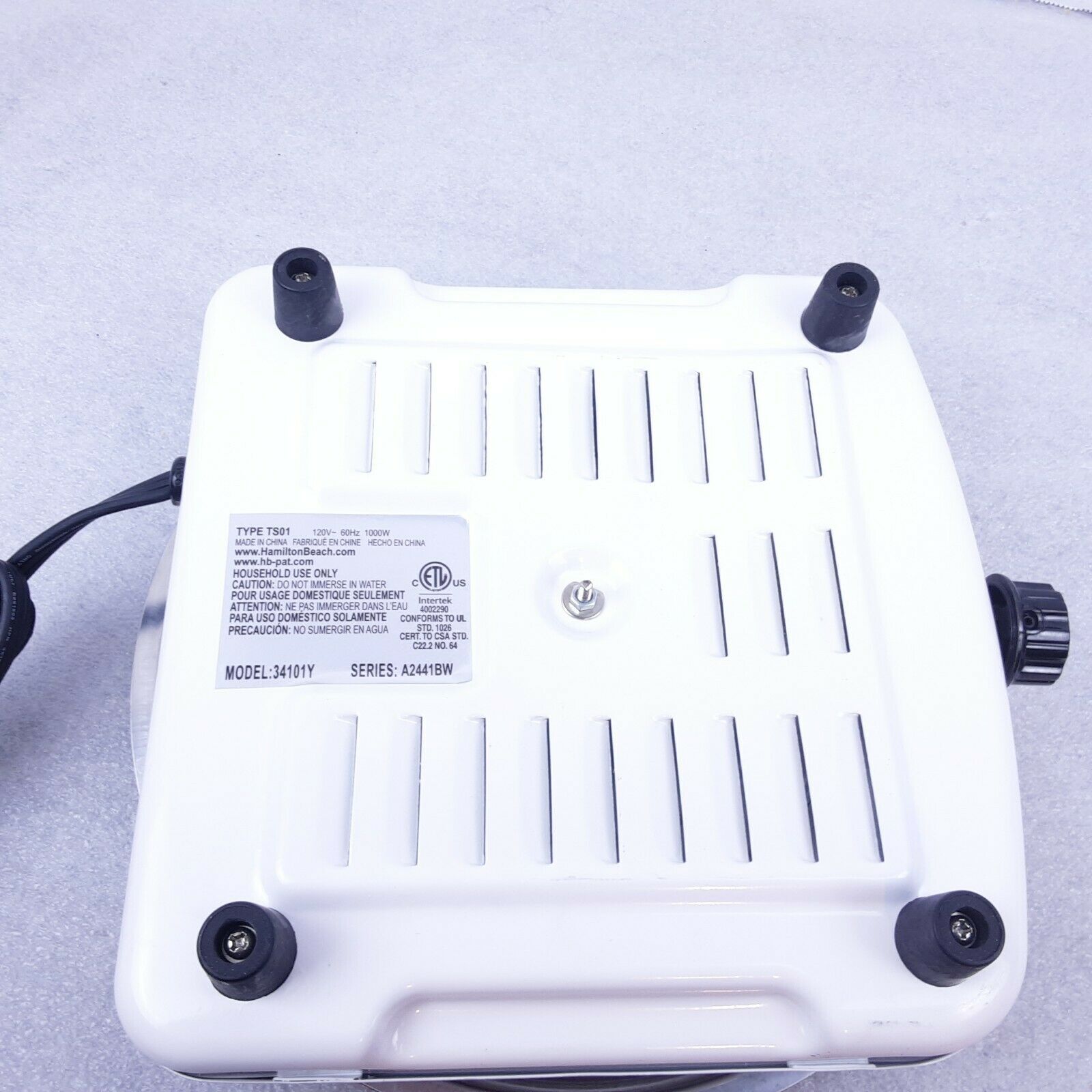 Proctor Silex 34101Y White Fifth Burner Temperature Control Hot Plate - Fresh Stock Dated February 2026