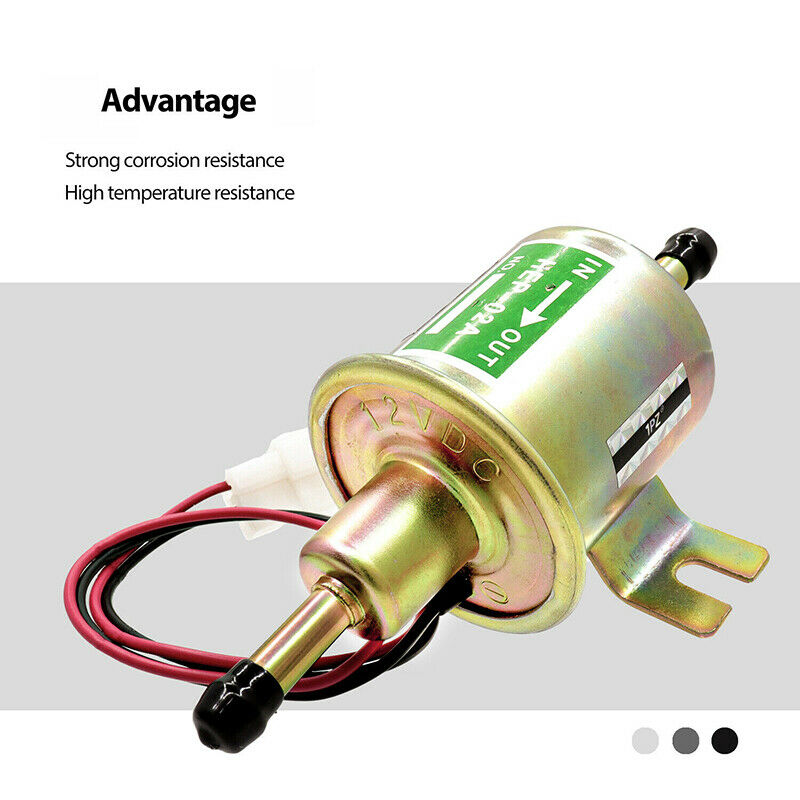12V Universal 3-6 PSI Gas Diesel Inline Low Pressure Electric Fuel Pump HEP02A - Fresh Stock Dated February 2026