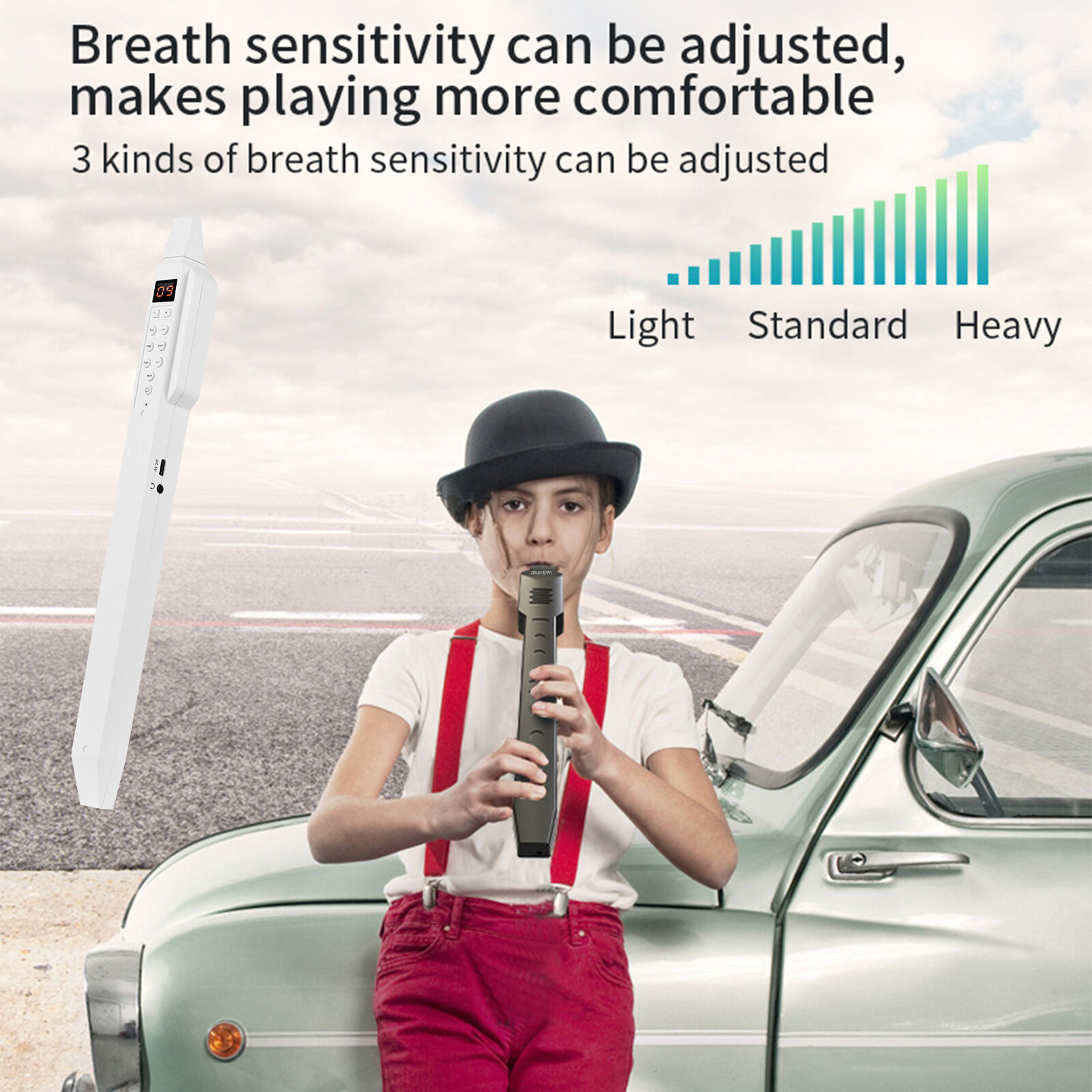 BT Digital Electronic Wind Instrument Rechargeable Supports 10 Tones White P7D2 - Fresh Stock Dated February 2026