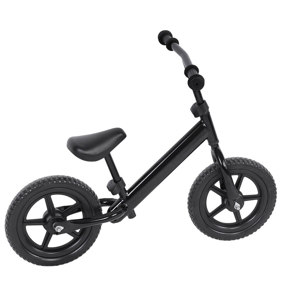 12inch Wheel Carbon Steel Kids Balance Bicycle Children No-Pedal New Bike Black - Fresh Stock Dated February 2026