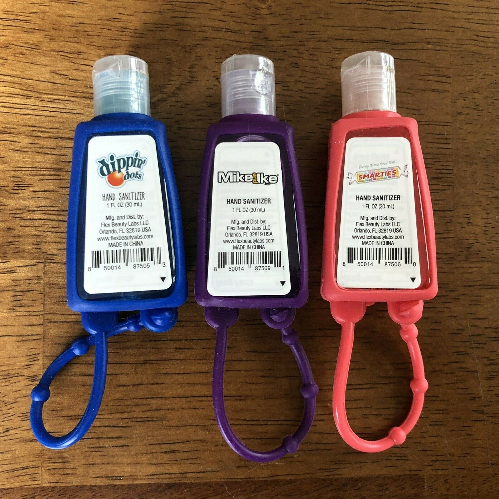 Dippin Dots Mike & Ike Smarties Candy Themed Hand Sanitizer & Holder Travel Size - Fresh Stock Dated February 2026