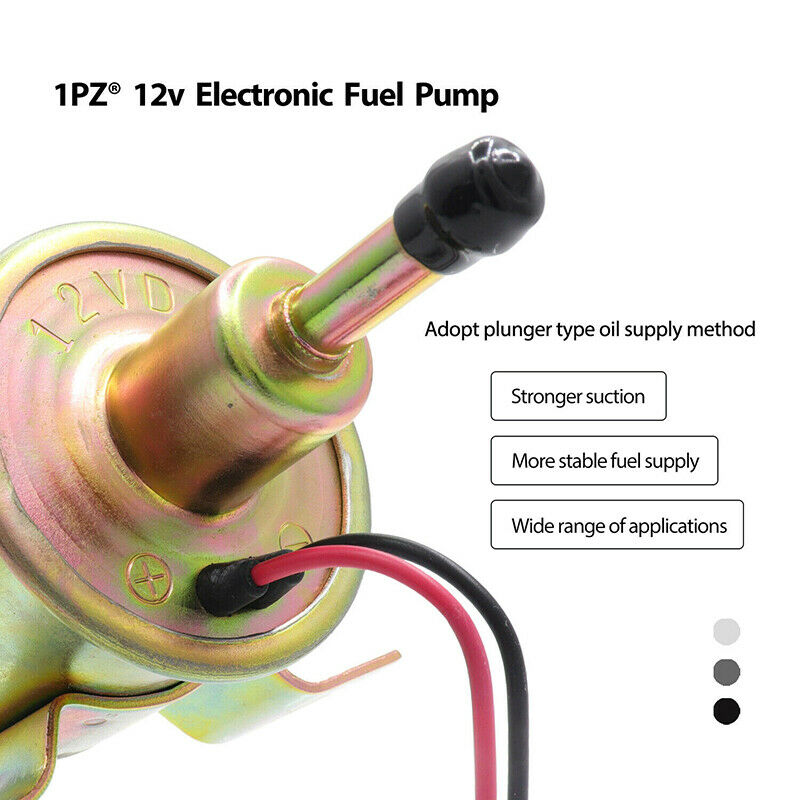 12V Universal 3-6 PSI Gas Diesel Inline Low Pressure Electric Fuel Pump HEP02A - Fresh Stock Dated February 2026