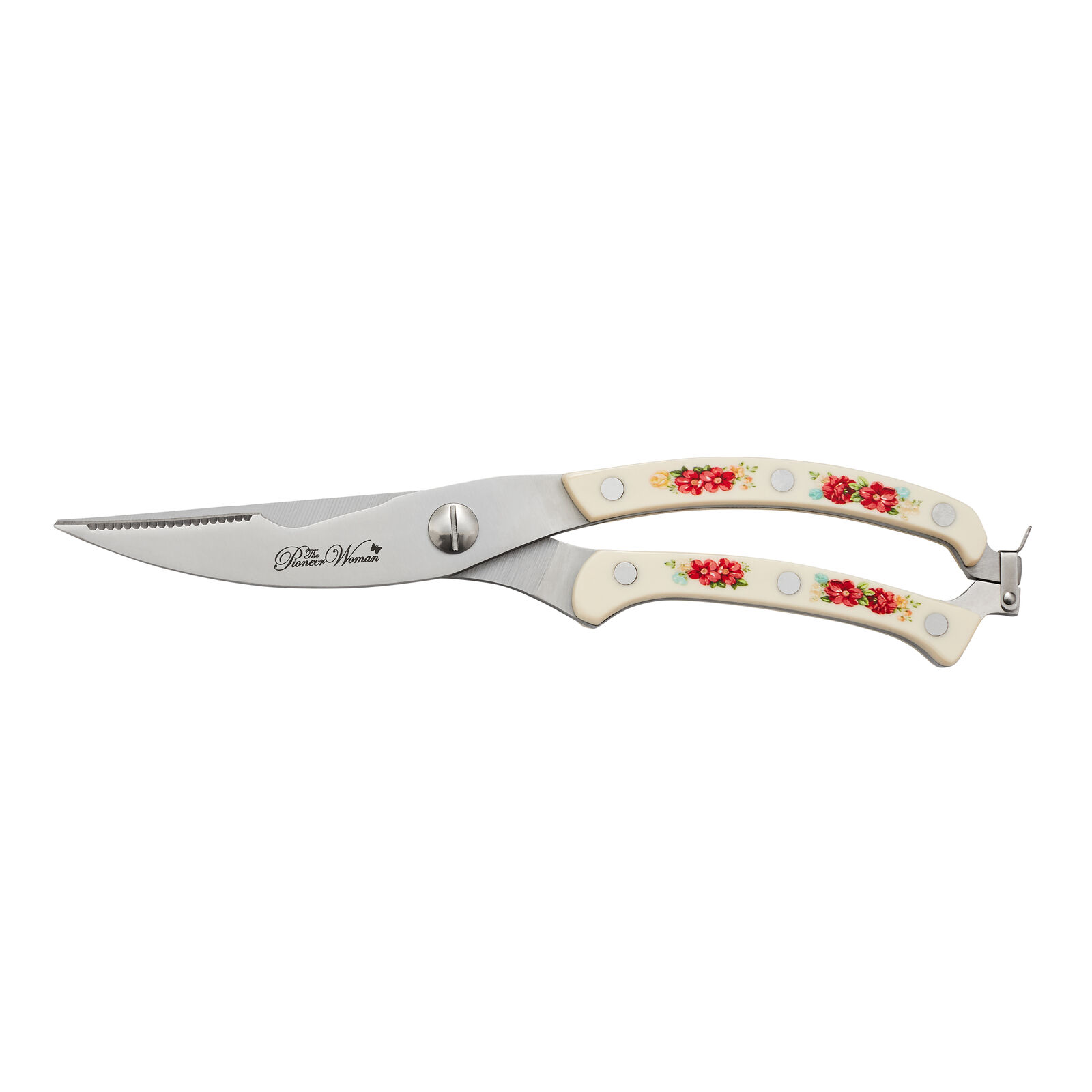 Pioneer Woman Vintage Floral 14-Piece Cutlery Kitchen Set Wood Block Home Dining - Fresh Stock Dated December 2025