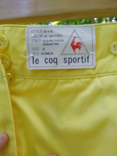 NOS Vintage Le Coq Sportif Sports Volleyball Skirt Yellow Women's XS - Fresh Stock Dated February 2026
