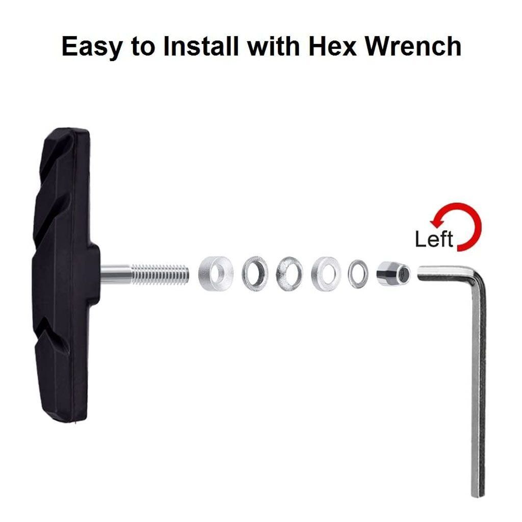 2 4 6 Packs High Grade Cycling Bicycle Bike V Brake Pads 70mm Shoes Pads Color - Fresh Stock Dated February 2026