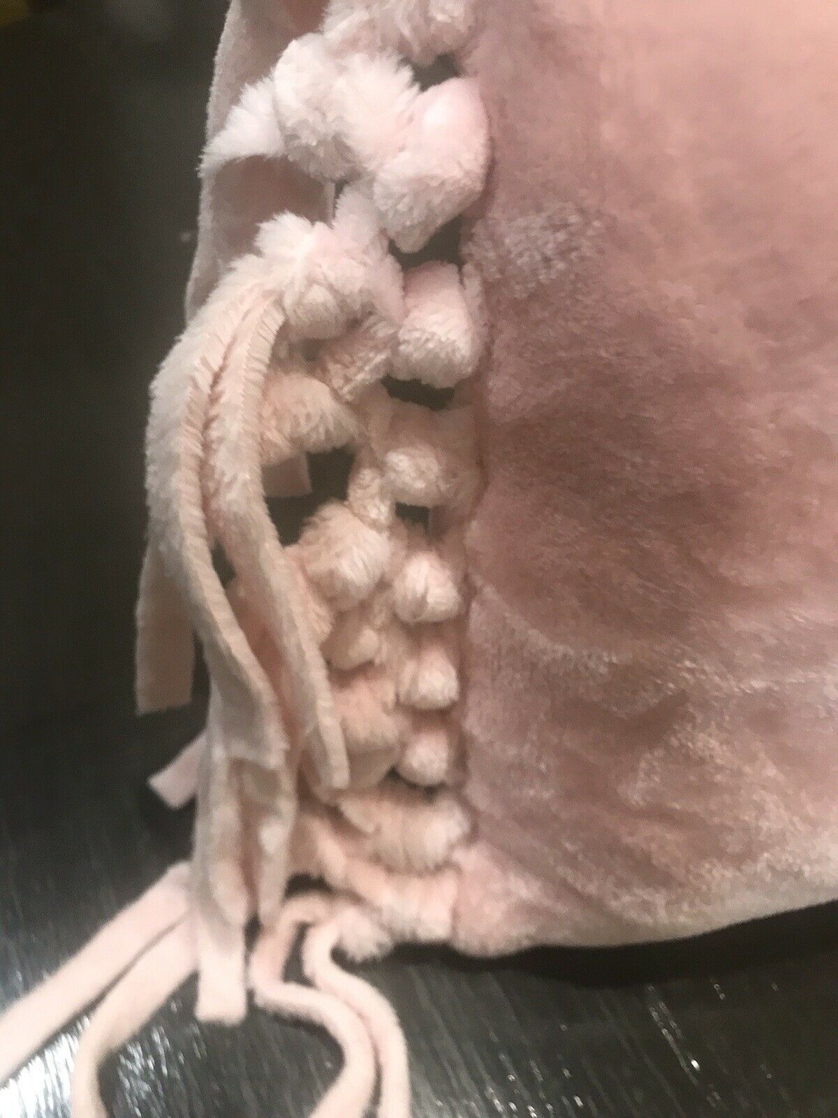 Pottery Barn PB Teen Plush Pink Soft Sherpa Throw Fringed Pillow 100% Polyester - Fresh Stock Dated December 2025