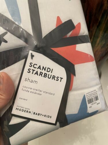 Pottery Barn Star Scandi Pillow sham cover holiday rainbow superhero Blue Gray - Fresh Stock Dated December 2025