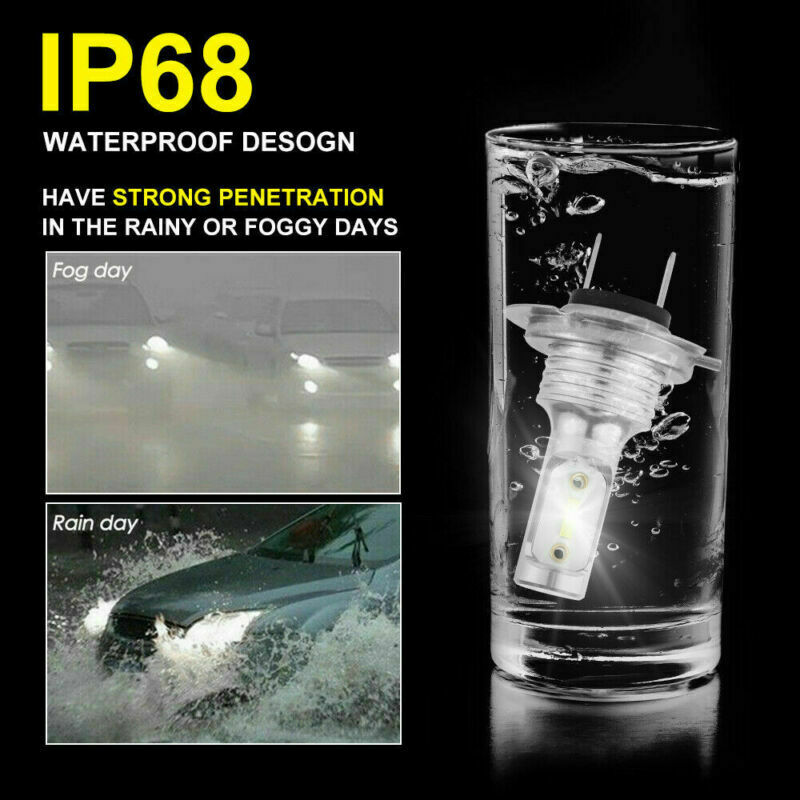 H7 Motorcycle LED Headlights Bulbs Kit High/Low Beam 120W 12000LM 6000K White - Fresh Stock Dated February 2026