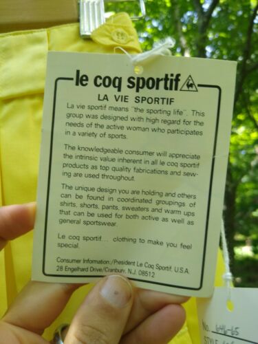 NOS Vintage Le Coq Sportif Sports Volleyball Skirt Yellow Women's XS - Fresh Stock Dated February 2026