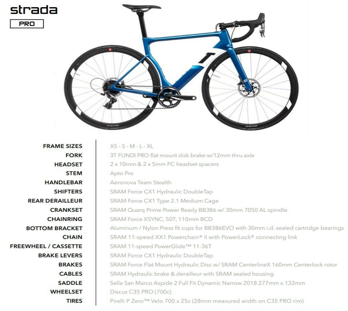 3t strada pro aero bike 54 medium - Fresh Stock Dated December 2025