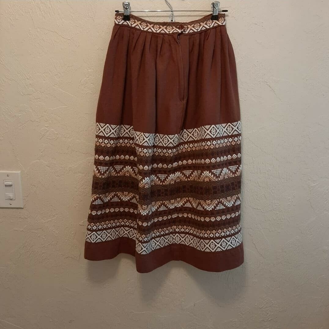 Vintage Woven Embroidered Folk Skirt XS - Fresh Stock Dated March 2026