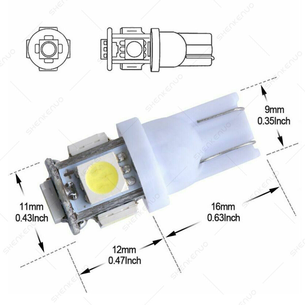 For Honda CBF600 CBF1000 Grom 125 - 2X 12961 168 LED License Plate Light Bulbs - Fresh Stock Dated February 2026