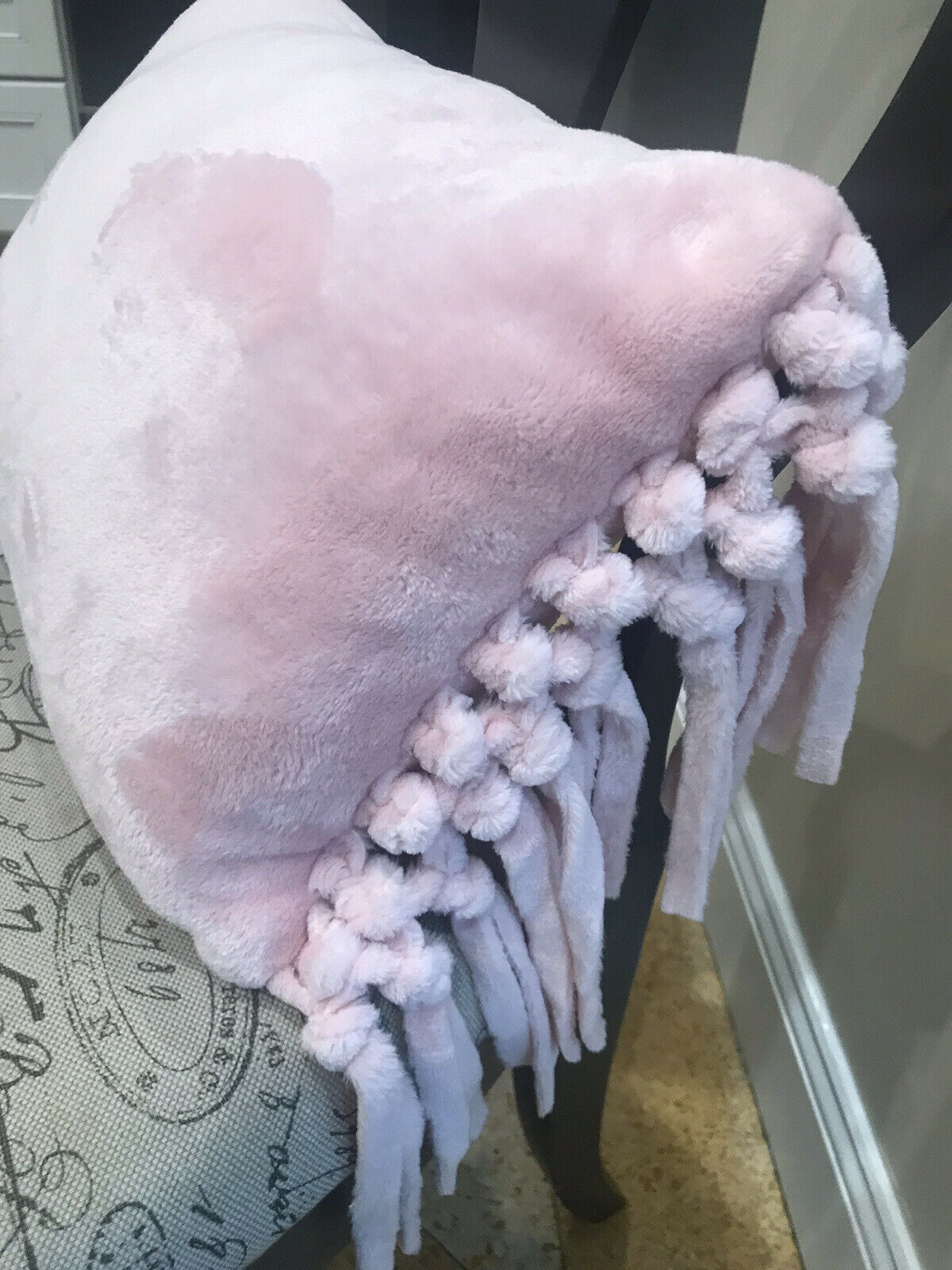 Pottery Barn PB Teen Plush Pink Soft Sherpa Throw Fringed Pillow 100% Polyester - Fresh Stock Dated December 2025