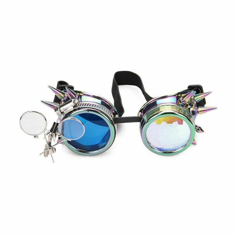 Steampunk Goggles Two Colors Lenses Plastic Glasses Rave Cosplay Vintage Eyewear - Fresh Stock Dated February 2026